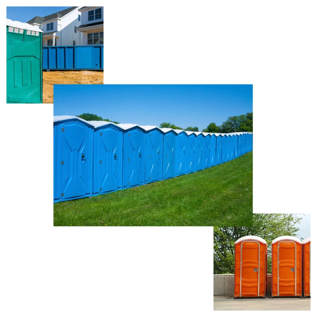 Various types of porta potty rentals